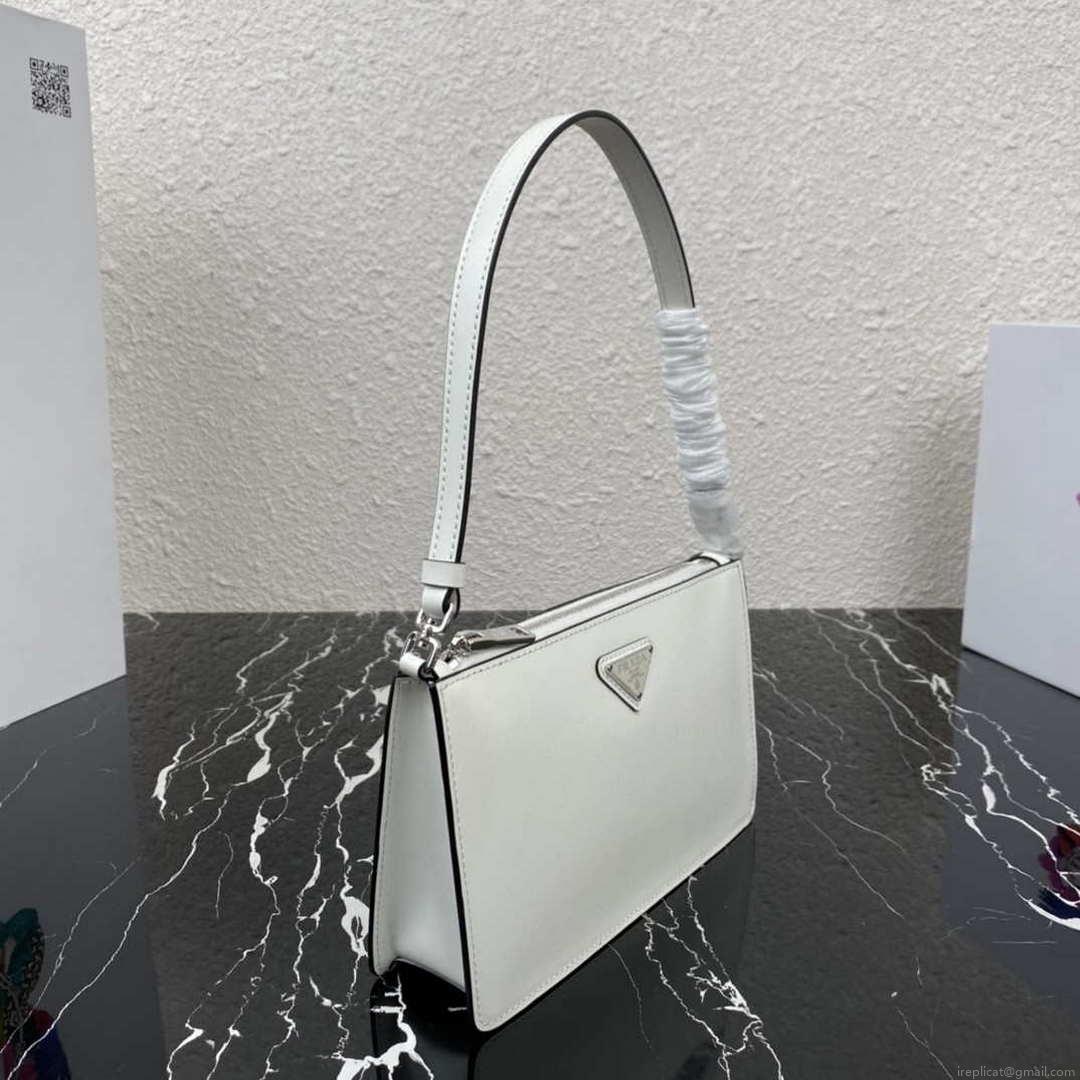Prada 1BC155 Saffiano leather mini bag White