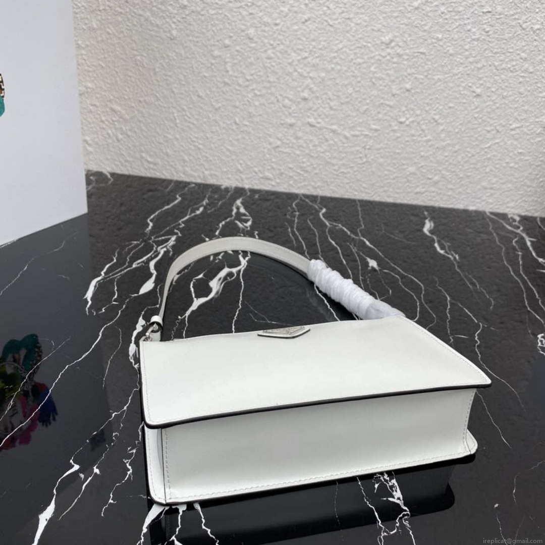 Prada 1BC155 Saffiano leather mini bag White