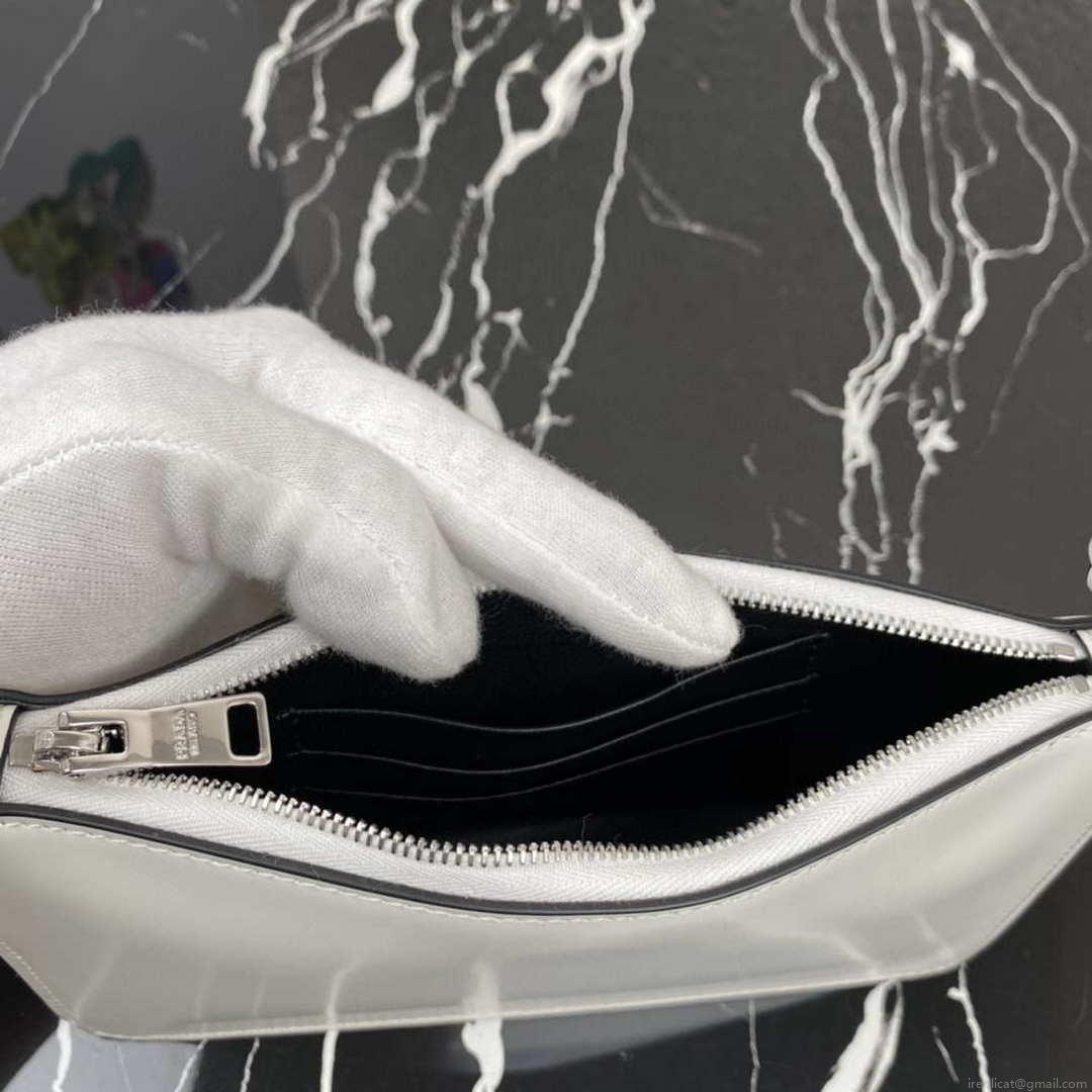 Prada 1BC155 Saffiano leather mini bag White