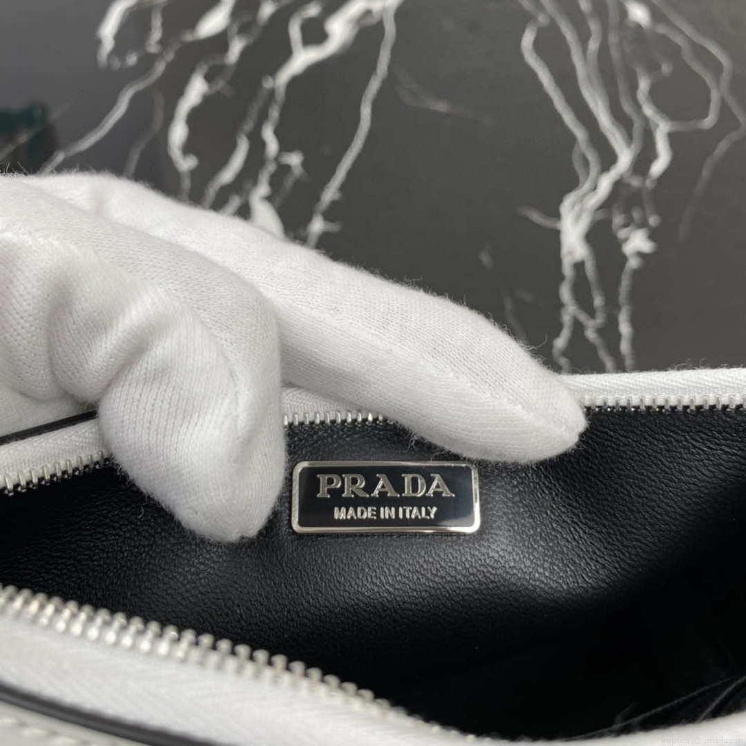 Prada 1BC155 Saffiano leather mini bag White