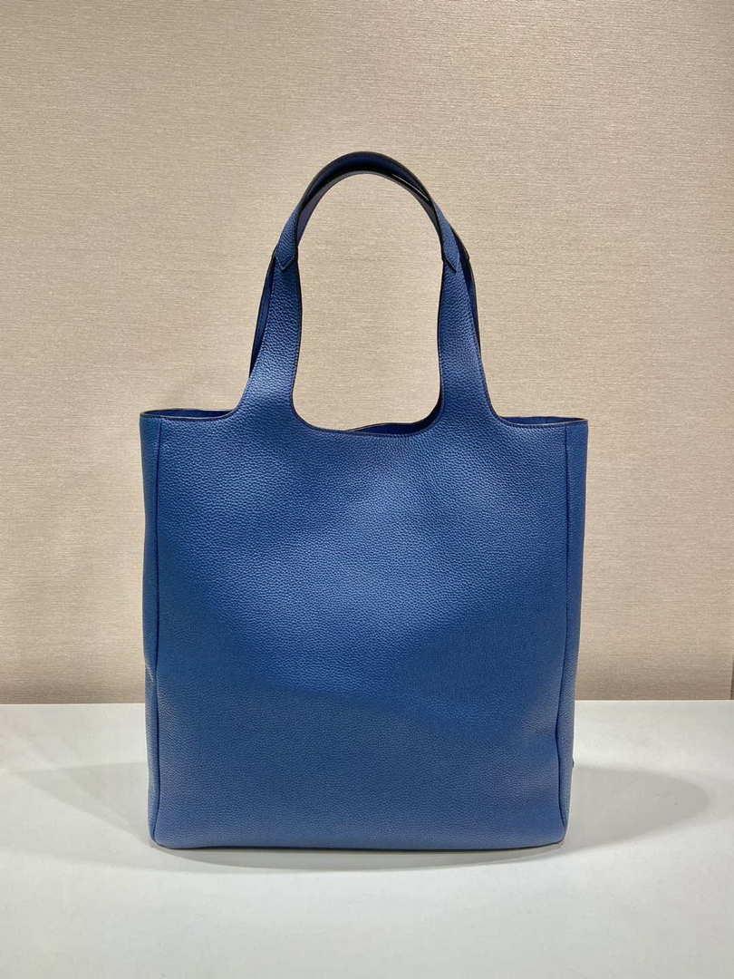 Prada 2VG092 Leather Tote Shoulder Bags Blue