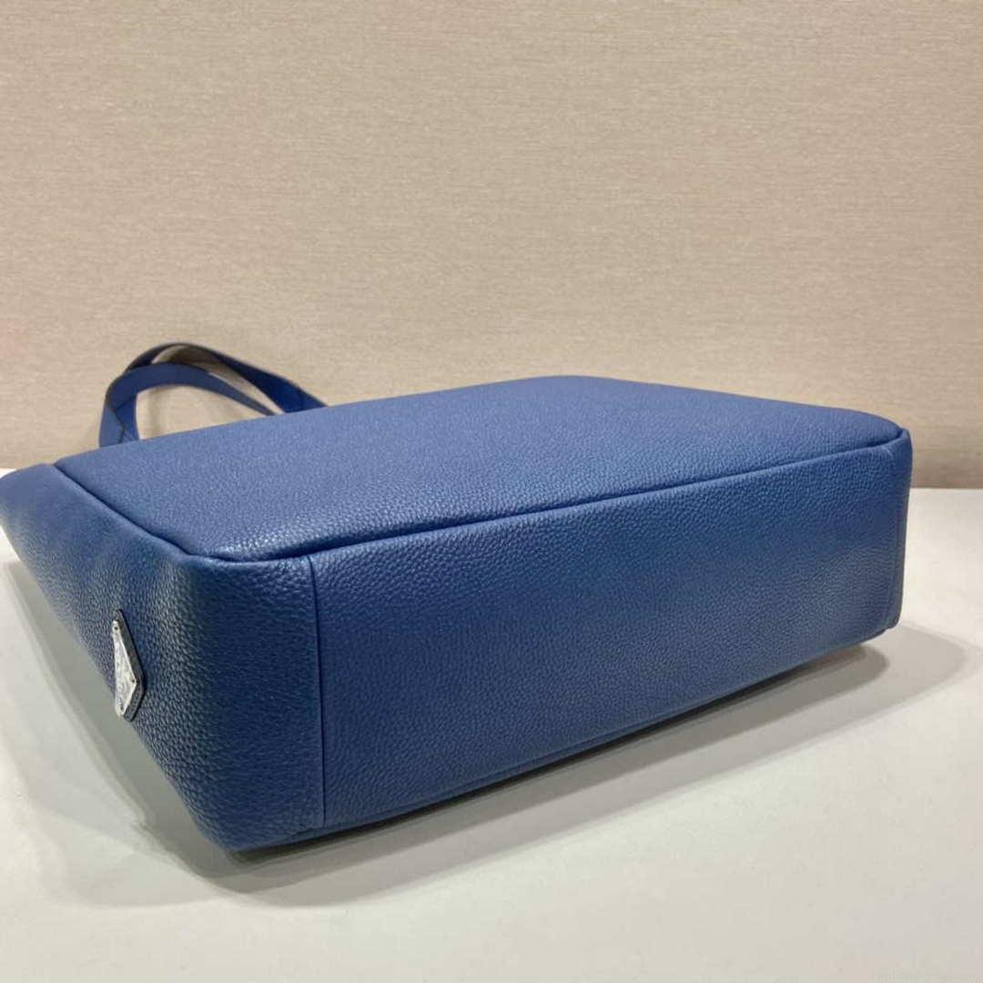 Prada 2VG092 Leather Tote Shoulder Bags Blue