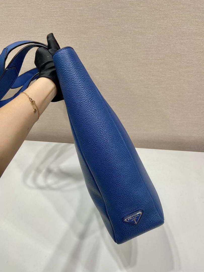 Prada 2VG092 Leather Tote Shoulder Bags Blue