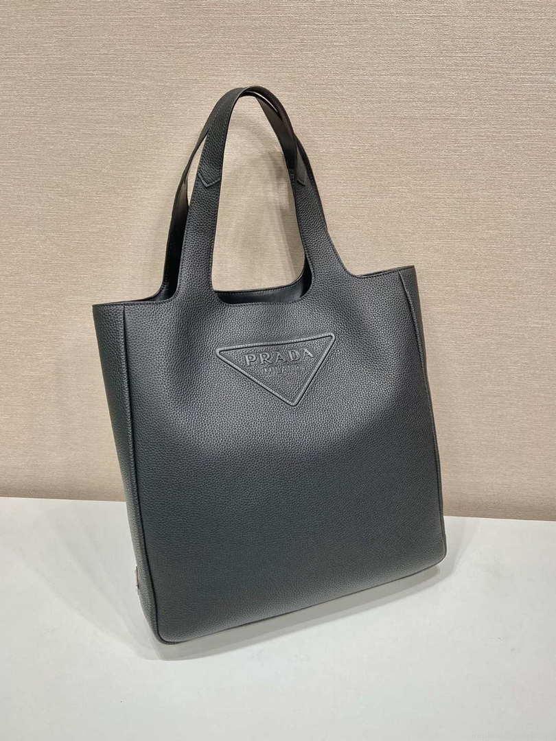 Prada 2VG092 Leather Tote Shoulder Bags Black