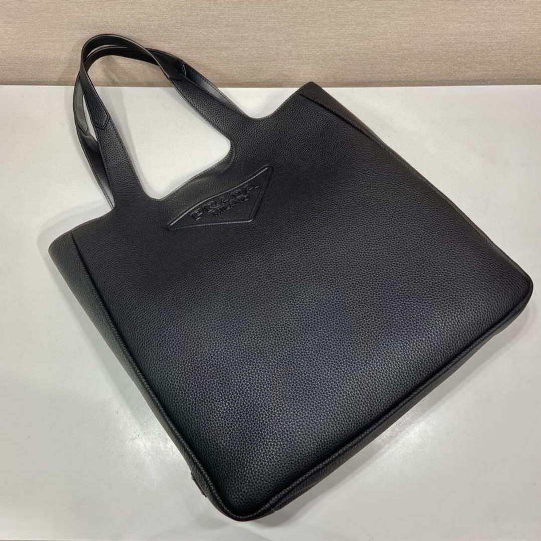 Prada 2VG092 Leather Tote Shoulder Bags Black