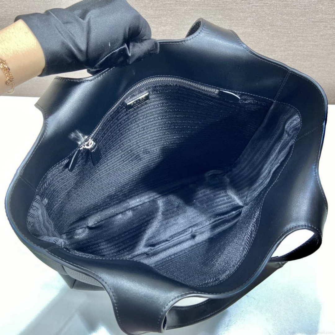 Prada 2VG092 Leather Tote Shoulder Bags Black