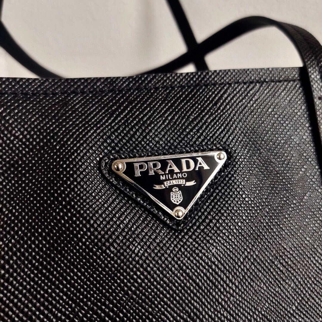 Prada Saffiano Leather 1BG342 Tote Black
