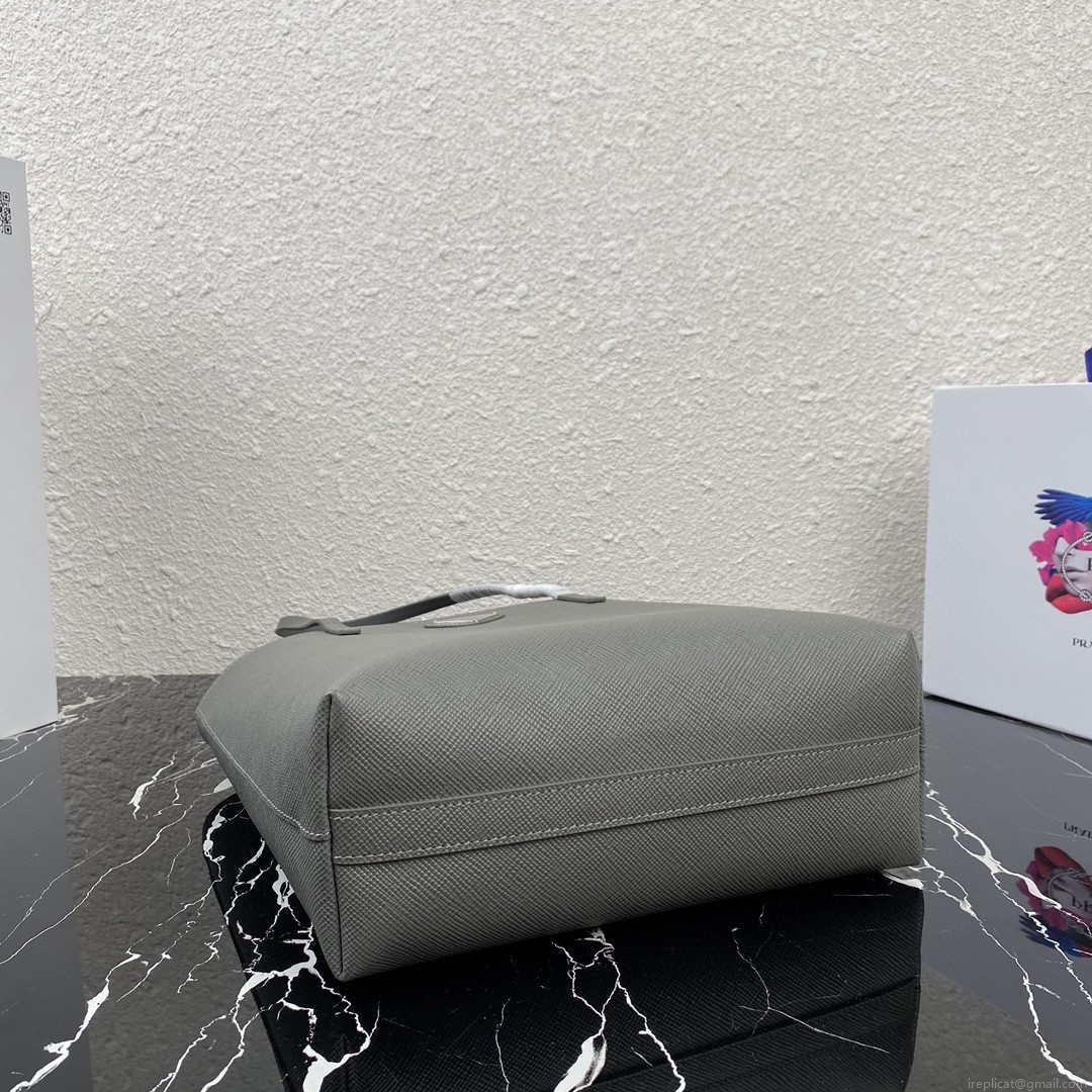 Prada Saffiano Leather 1BG342 Tote Gray