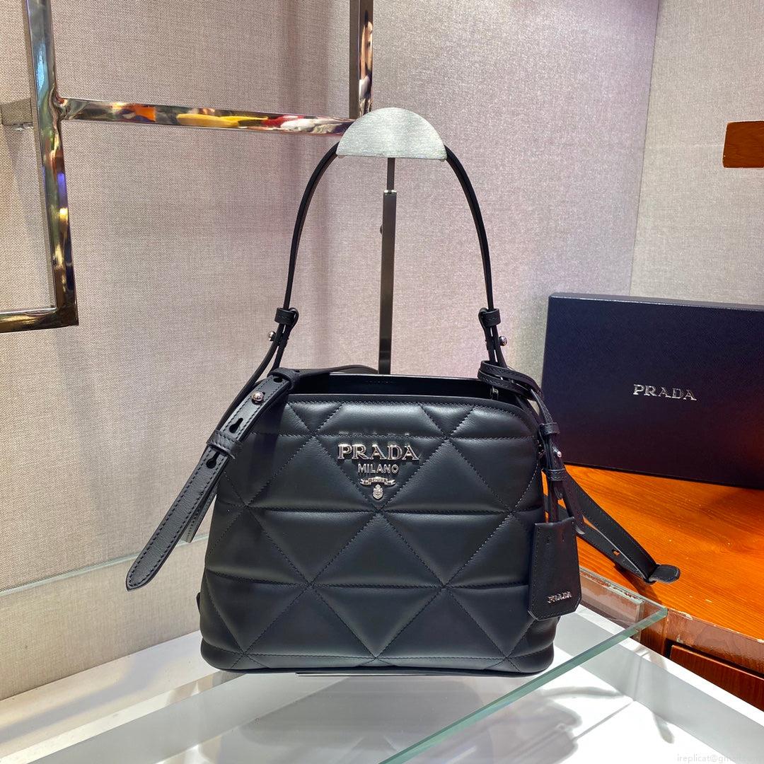 Prada 1BA311 Spectrum Small Leather Top Handle Bag Black