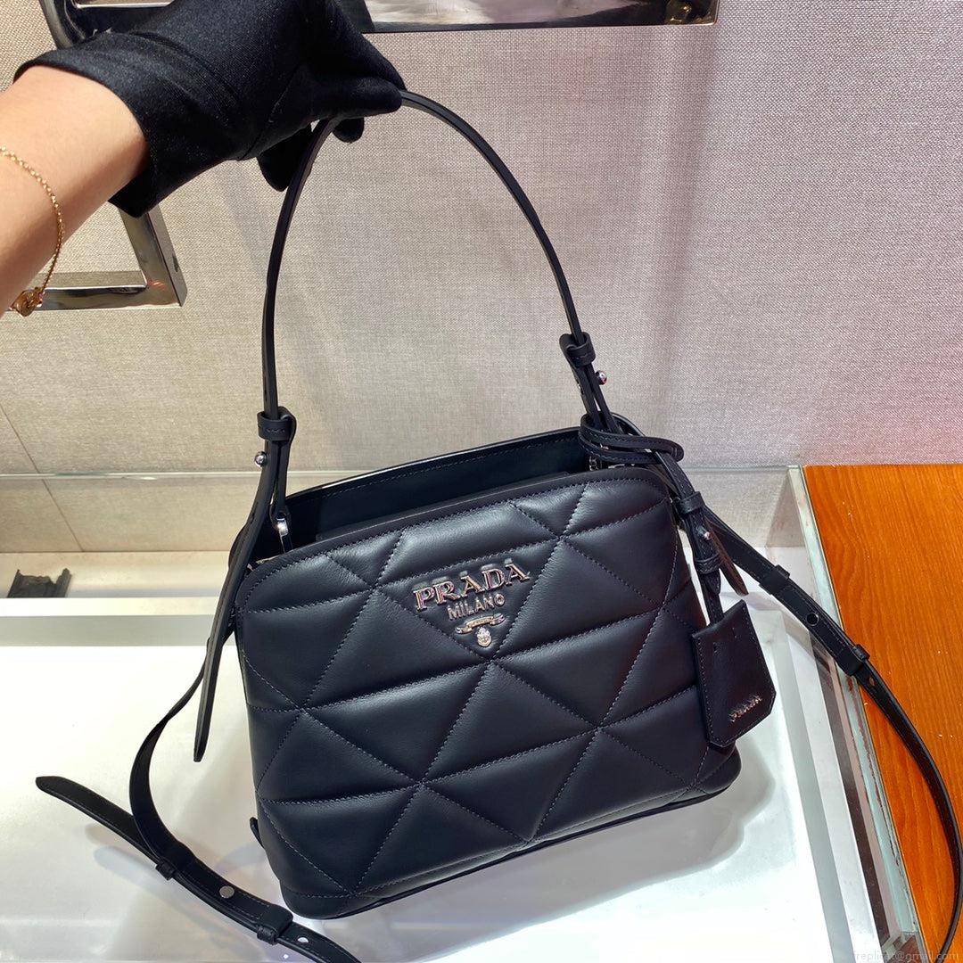 Prada 1BA311 Spectrum Small Leather Top Handle Bag Black