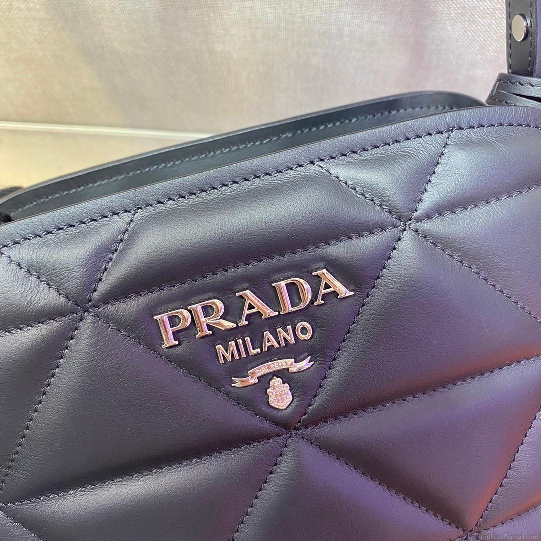 Prada 1BA311 Spectrum Small Leather Top Handle Bag Black