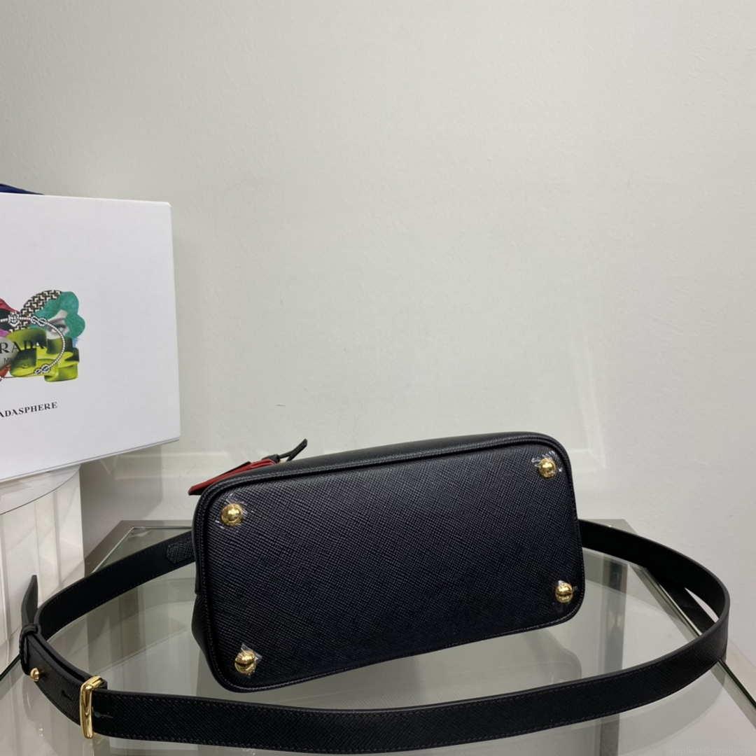 Prada 1BG443 Prada Double Saffiano leather mini bag Black