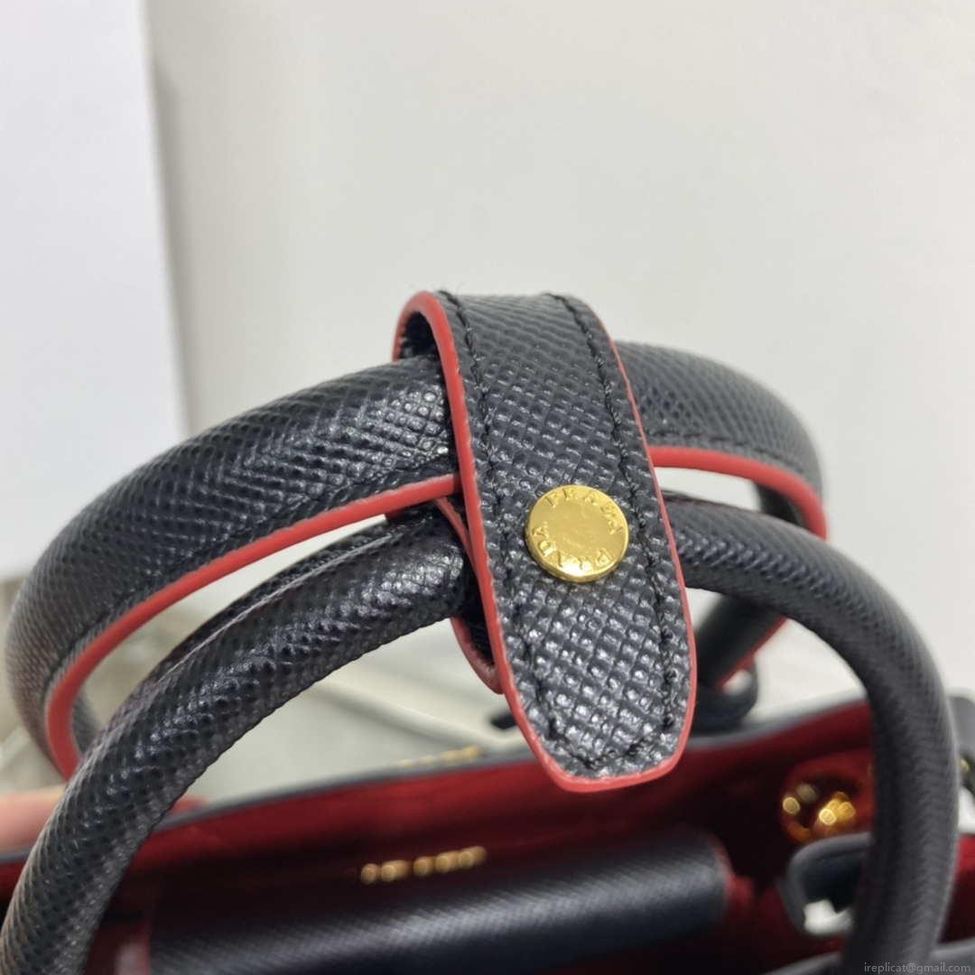 Prada 1BG443 Prada Double Saffiano leather mini bag Black