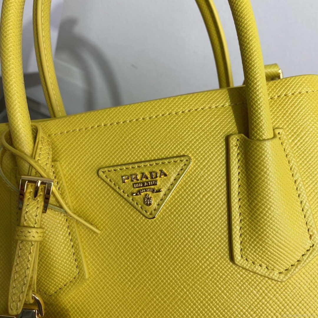 Prada 1BG443 Prada Double Saffiano leather mini bag Yellow