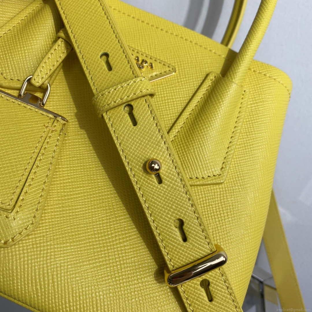 Prada 1BG443 Prada Double Saffiano leather mini bag Yellow