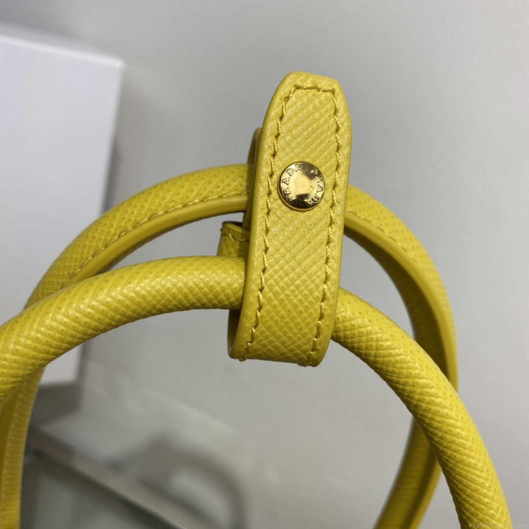 Prada 1BG443 Prada Double Saffiano leather mini bag Yellow