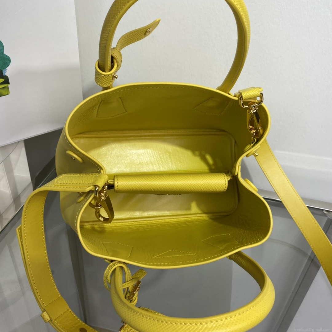 Prada 1BG443 Prada Double Saffiano leather mini bag Yellow