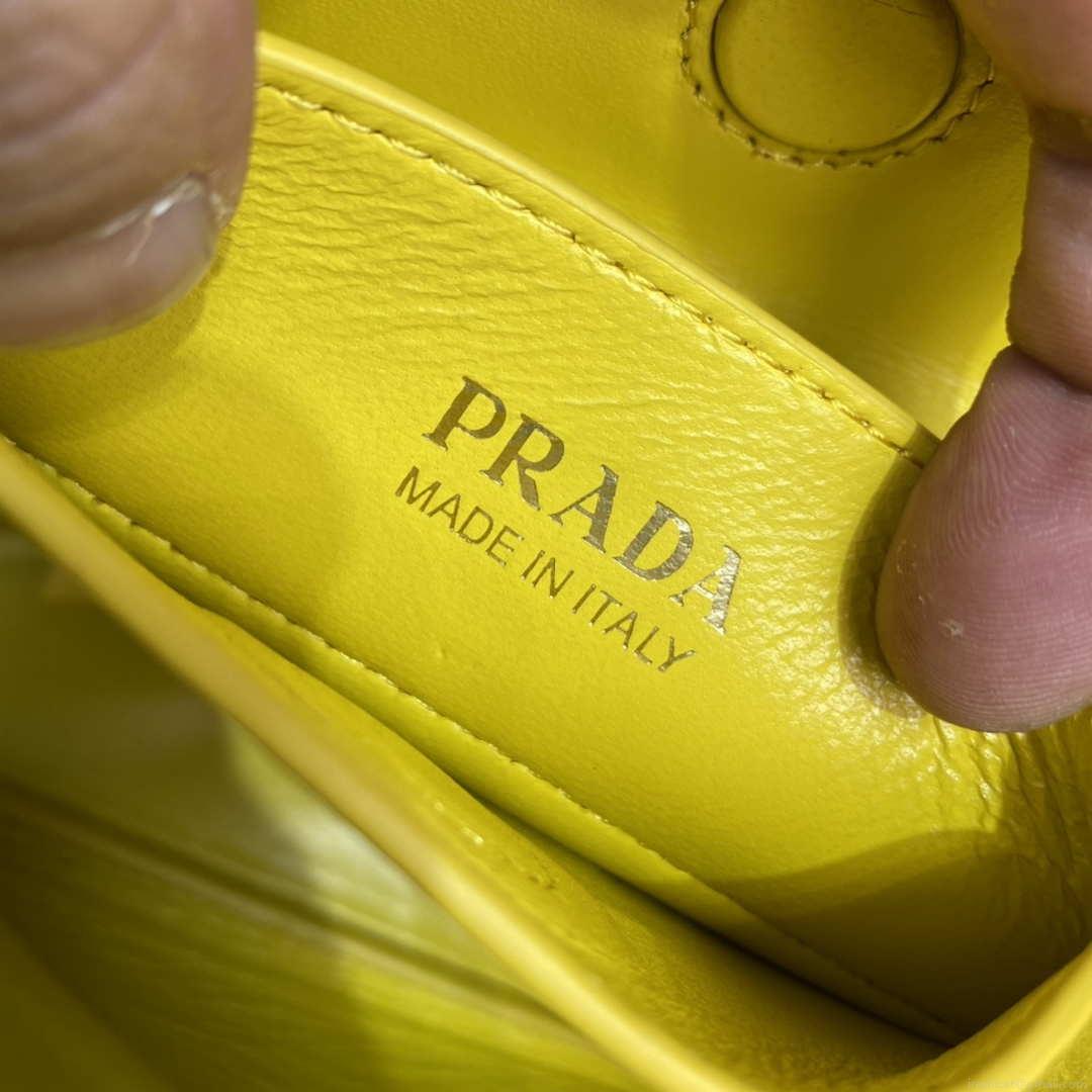 Prada 1BG443 Prada Double Saffiano leather mini bag Yellow