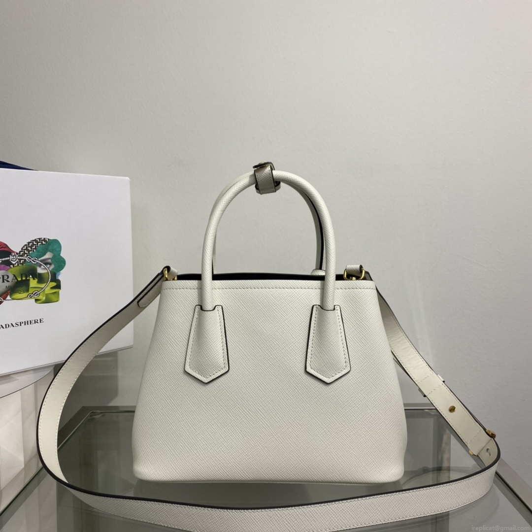 Prada 1BG443 Prada Double Saffiano leather mini bag White