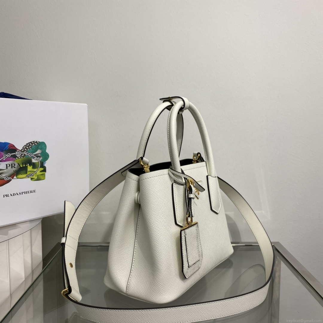 Prada 1BG443 Prada Double Saffiano leather mini bag White