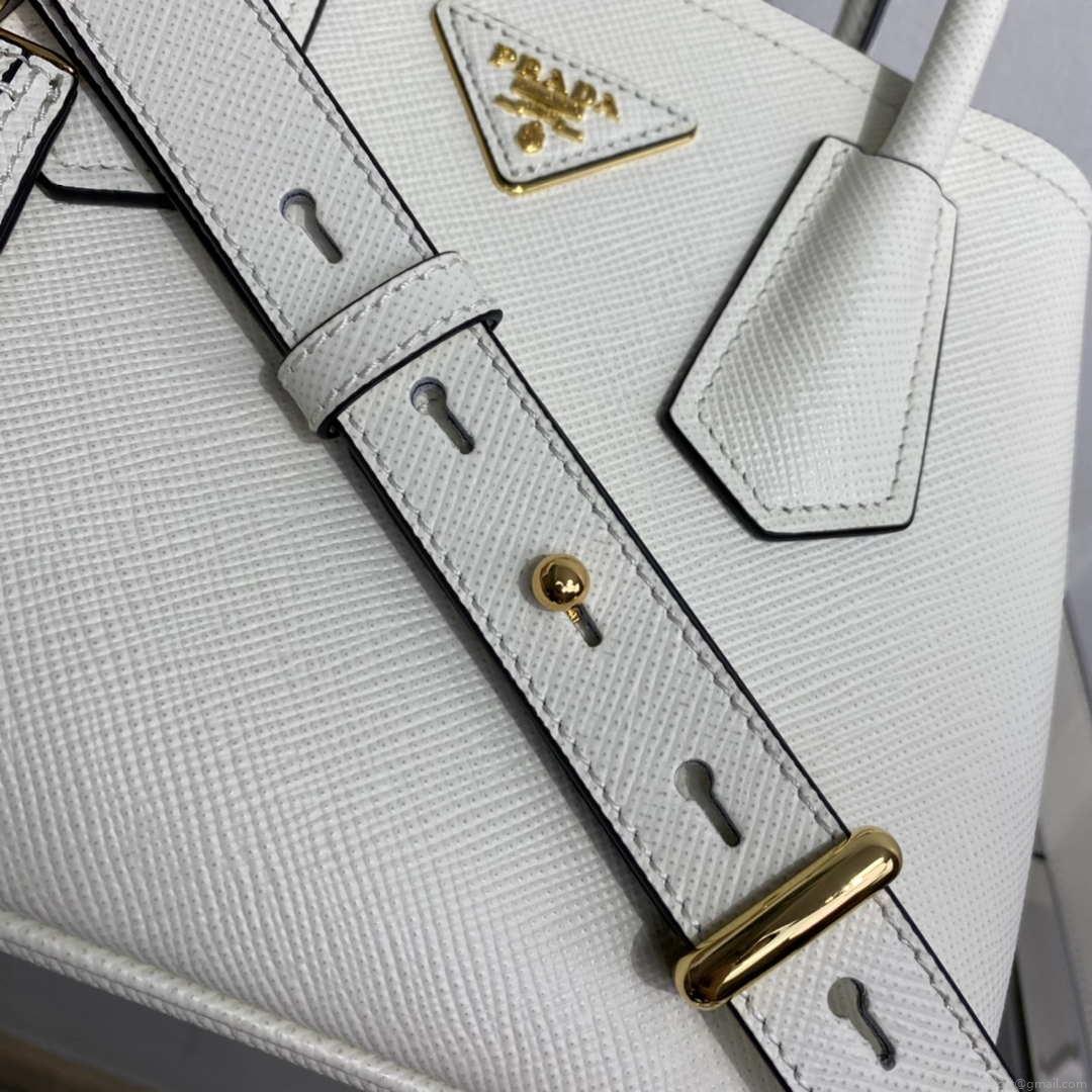 Prada 1BG443 Prada Double Saffiano leather mini bag White