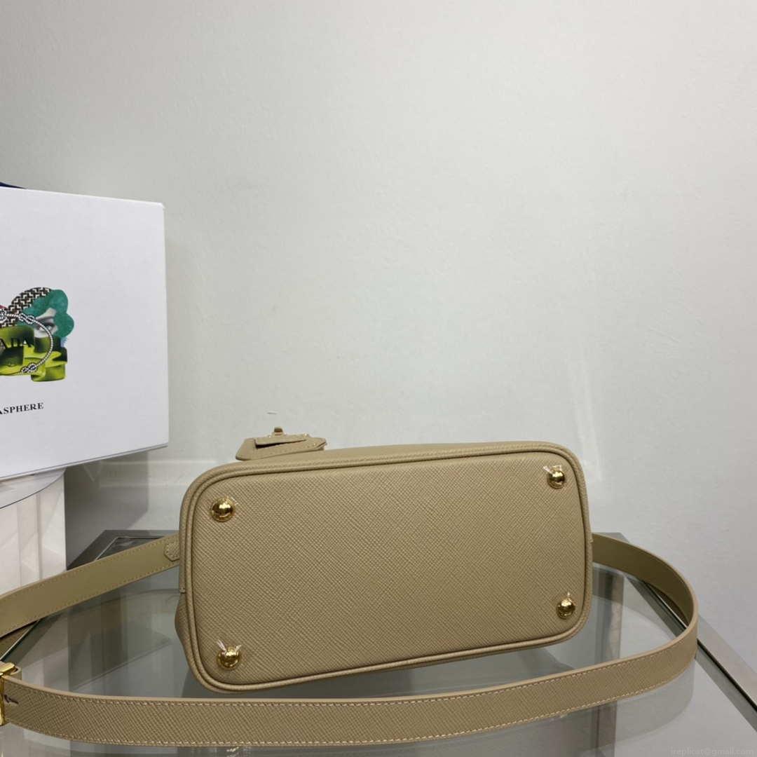 Prada 1BG443 Prada Double Saffiano leather mini bag Tan