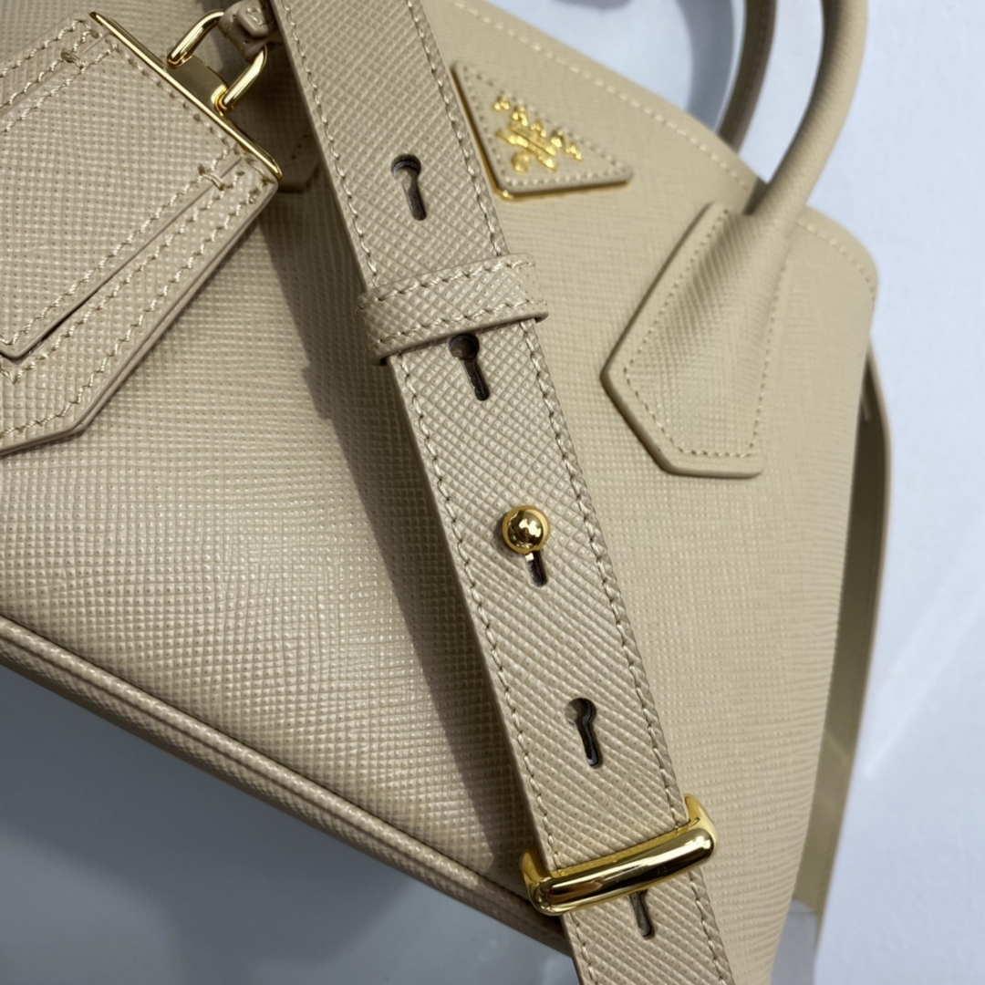 Prada 1BG443 Prada Double Saffiano leather mini bag Tan