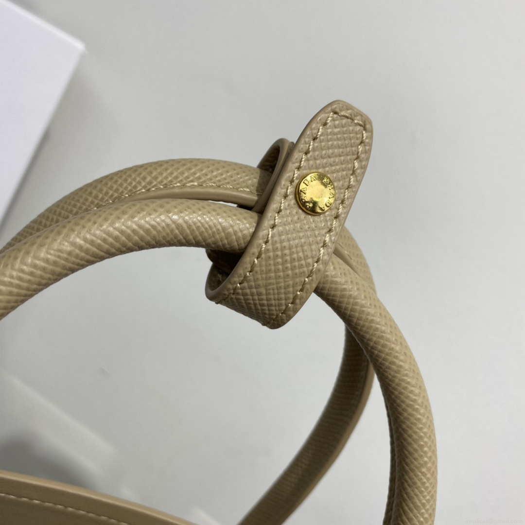 Prada 1BG443 Prada Double Saffiano leather mini bag Tan