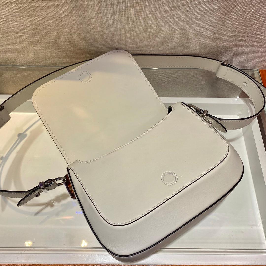 Prada 1BD283 Women’s Spectrum Leather Shoulder Crossbody Bag White