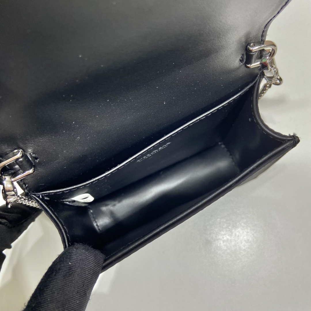 Prada Cardholder with shoulder strap and sequins 1MR024 Black