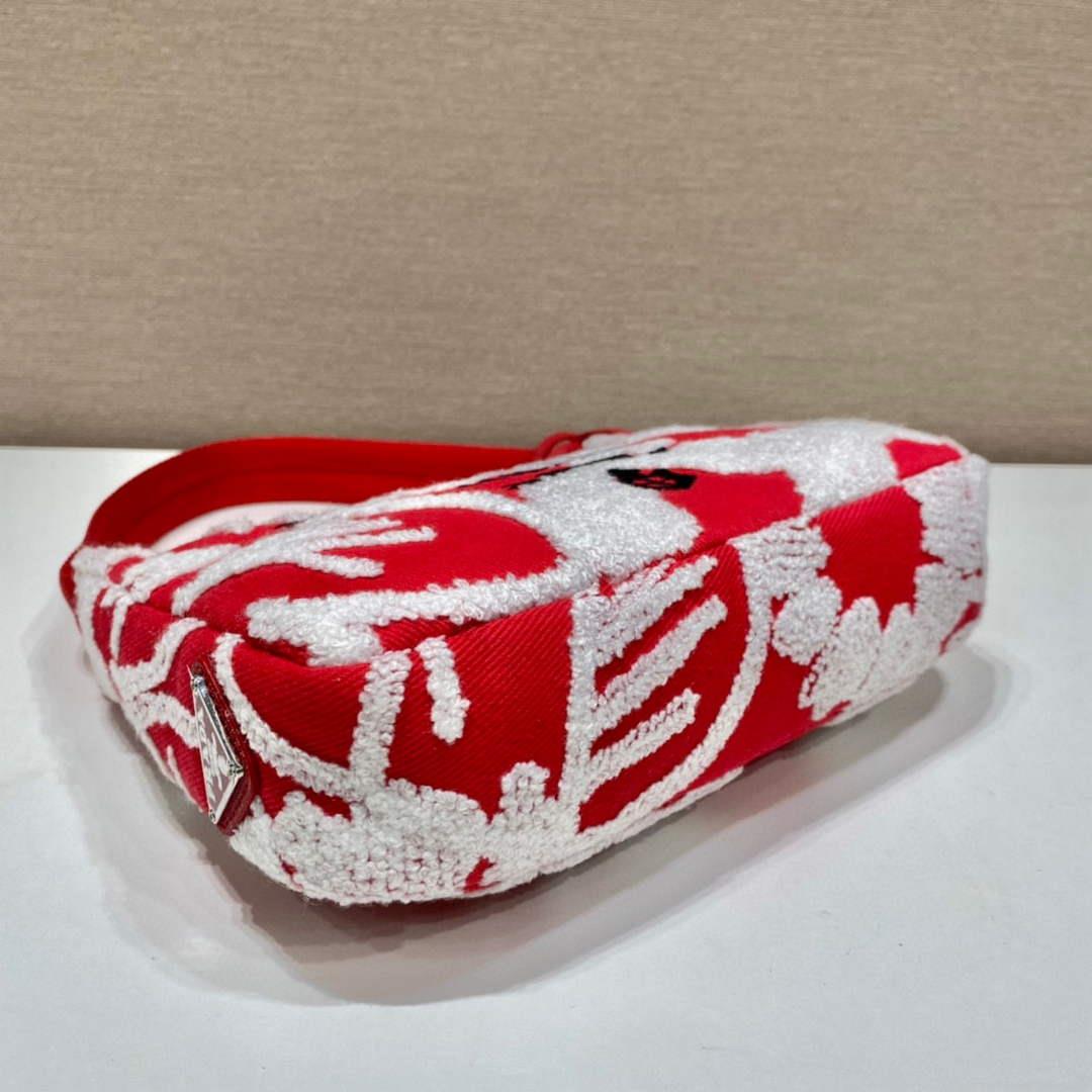 Prada 1NE515 Re-Edition 2000 embroidered drill mini bag Red white
