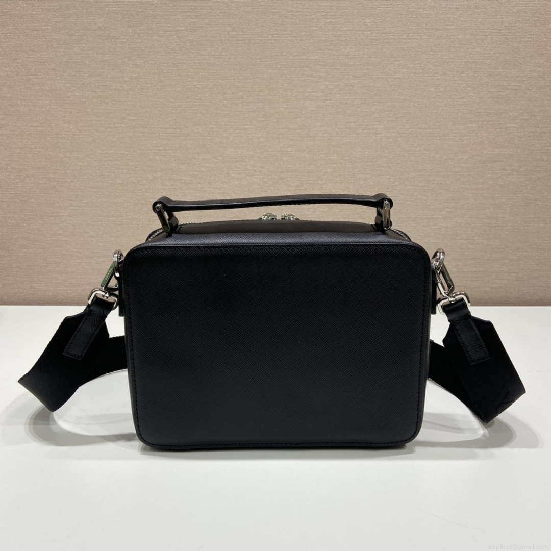 Prada 2VH069 Brique Saffiano leather bag Black