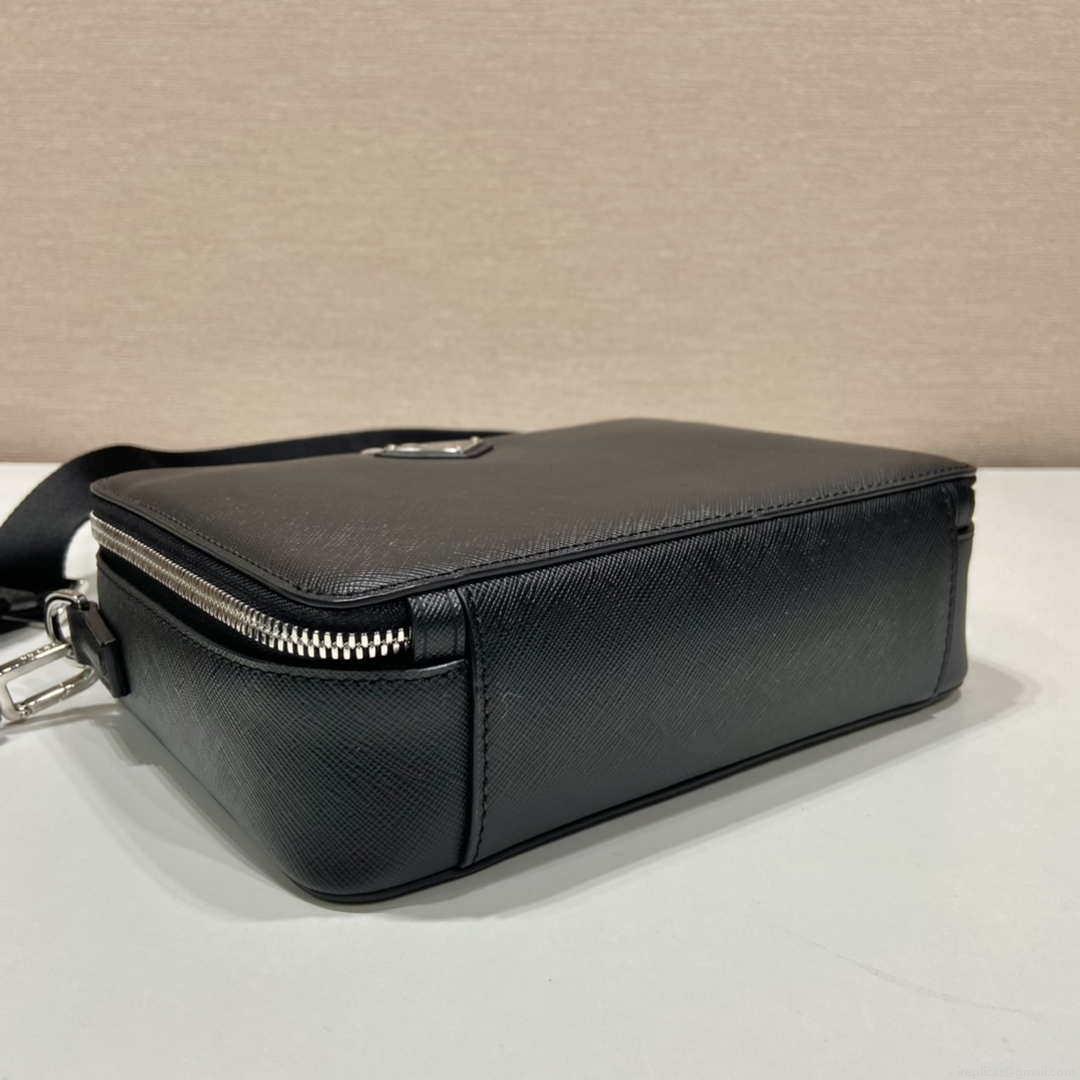 Prada 2VH069 Brique Saffiano leather bag Black