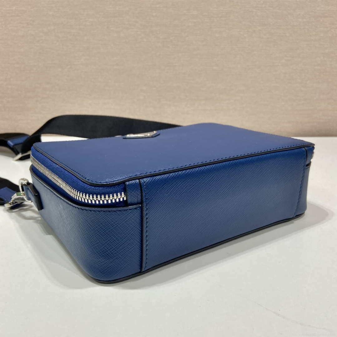 Prada 2VH069 Brique Saffiano leather bag Blue