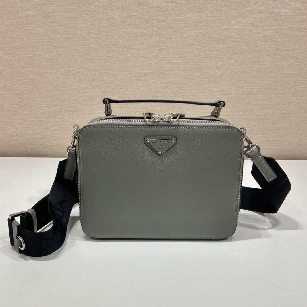 Prada 2VH069 Brique Saffiano leather bag Gray