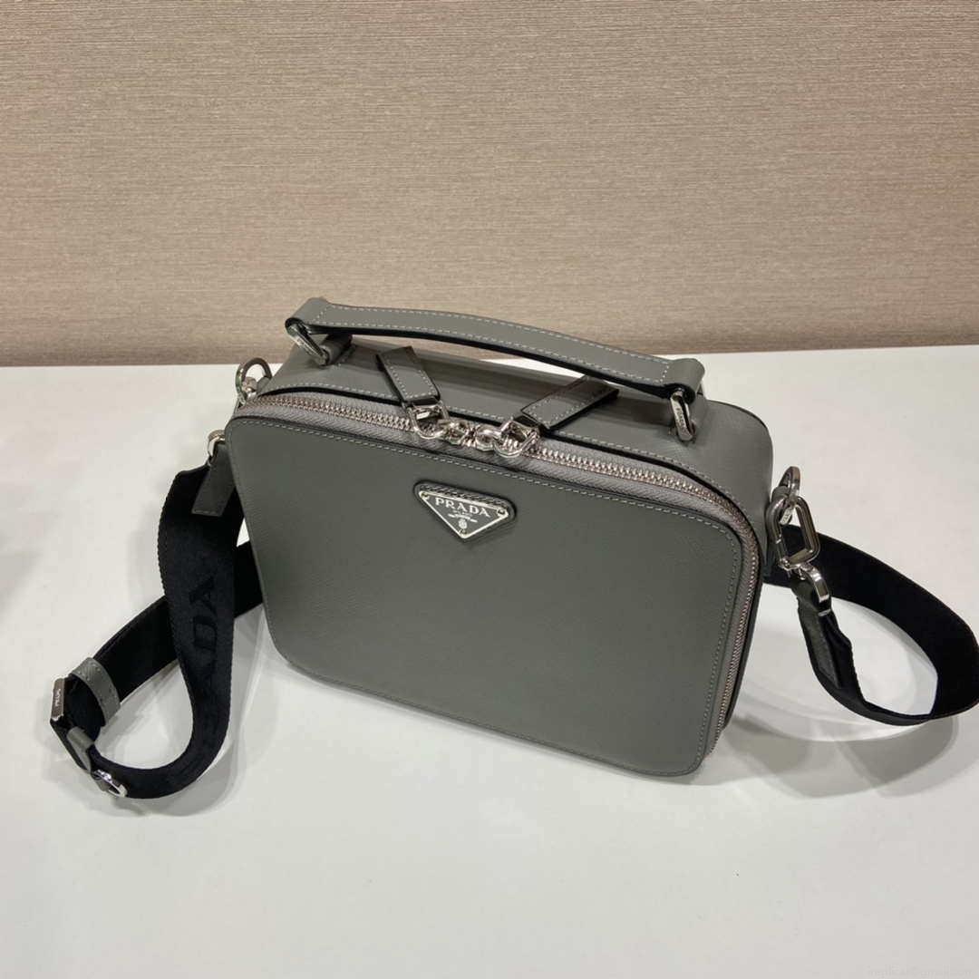 Prada 2VH069 Brique Saffiano leather bag Gray