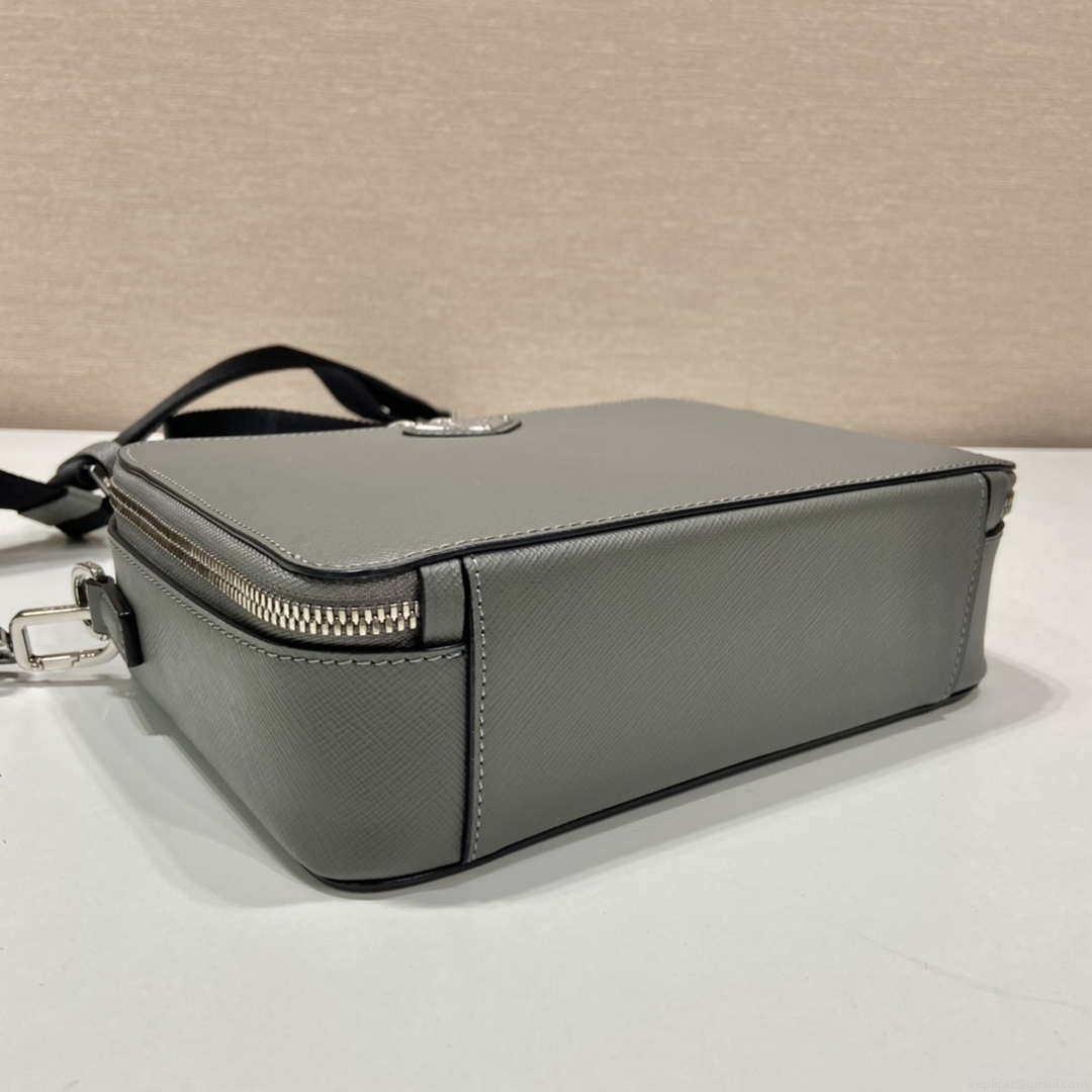 Prada 2VH069 Brique Saffiano leather bag Gray