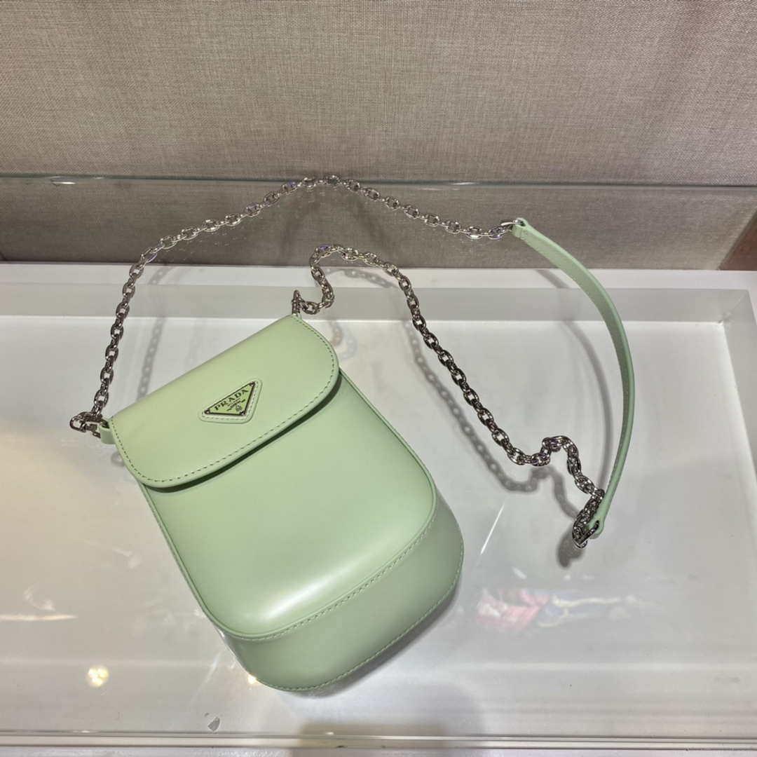 Prada 1BH185 Mini Cleo BRUSHED Leather Green