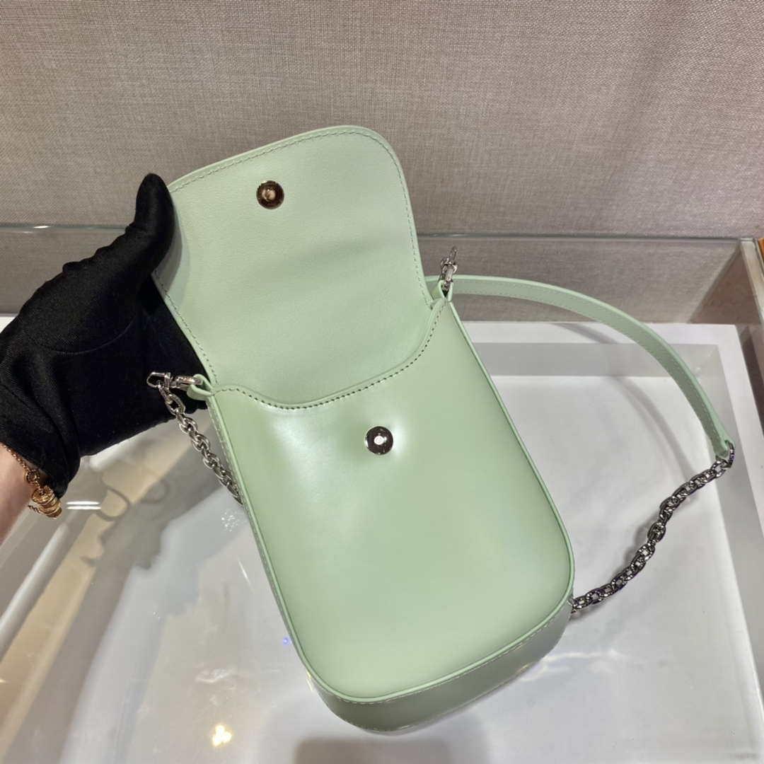 Prada 1BH185 Mini Cleo BRUSHED Leather Green