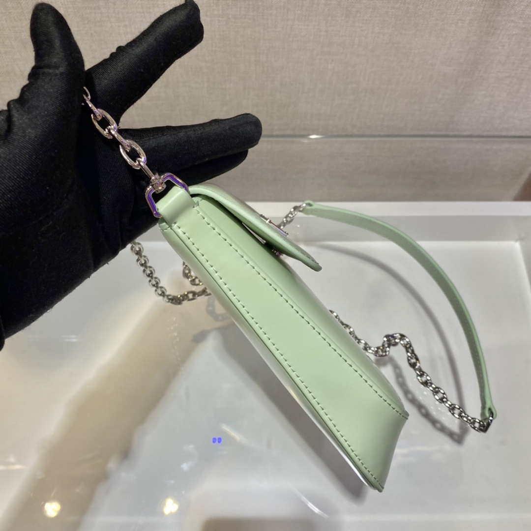 Prada 1BH185 Mini Cleo BRUSHED Leather Green