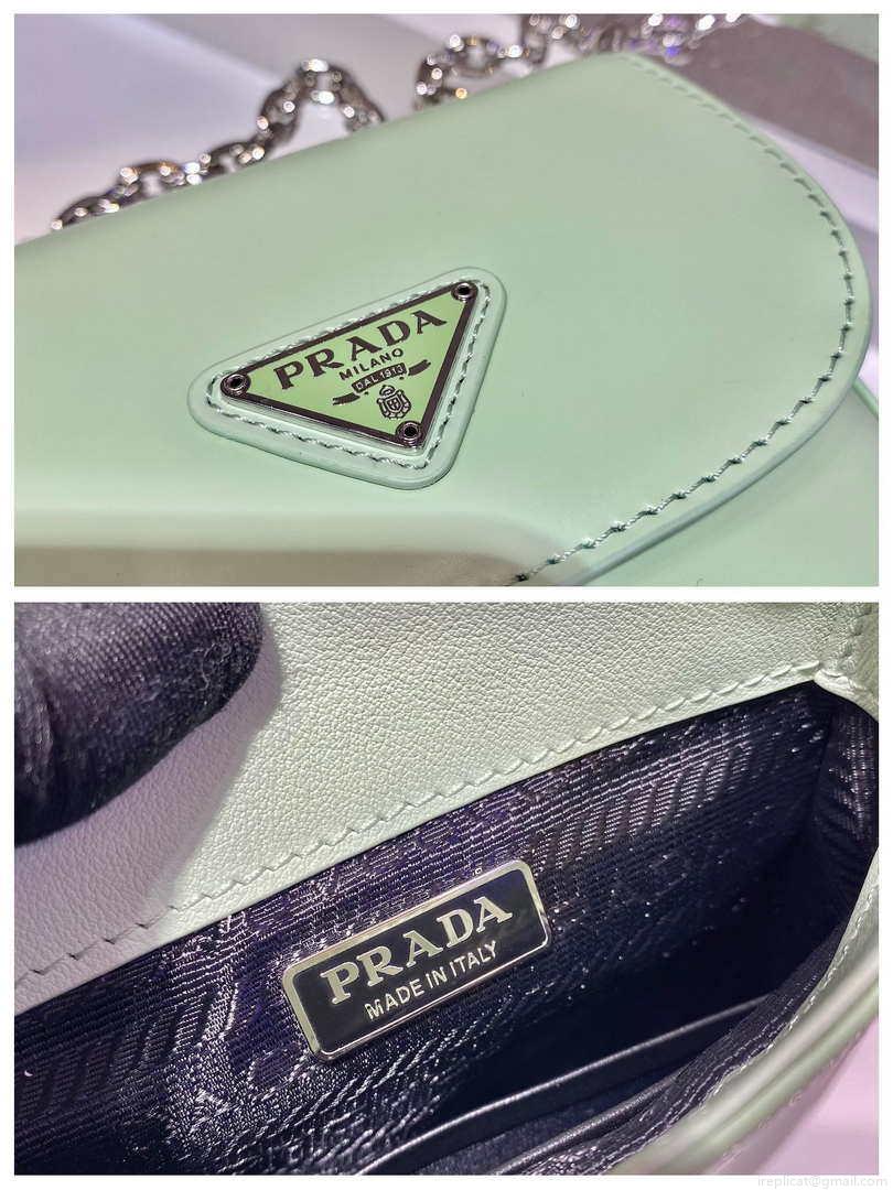 Prada 1BH185 Mini Cleo BRUSHED Leather Green