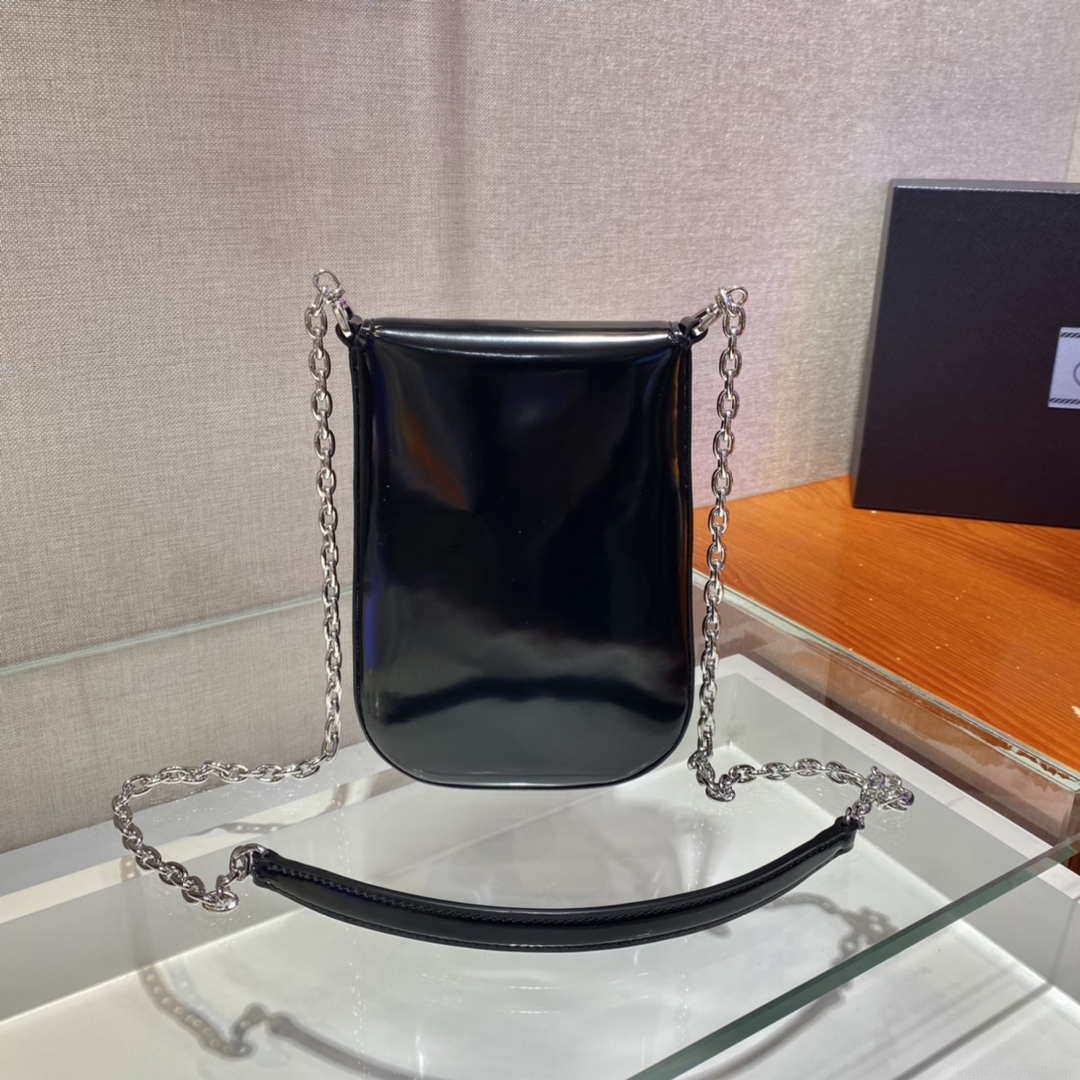 Prada 1BH185 Mini Cleo BRUSHED Leather Black