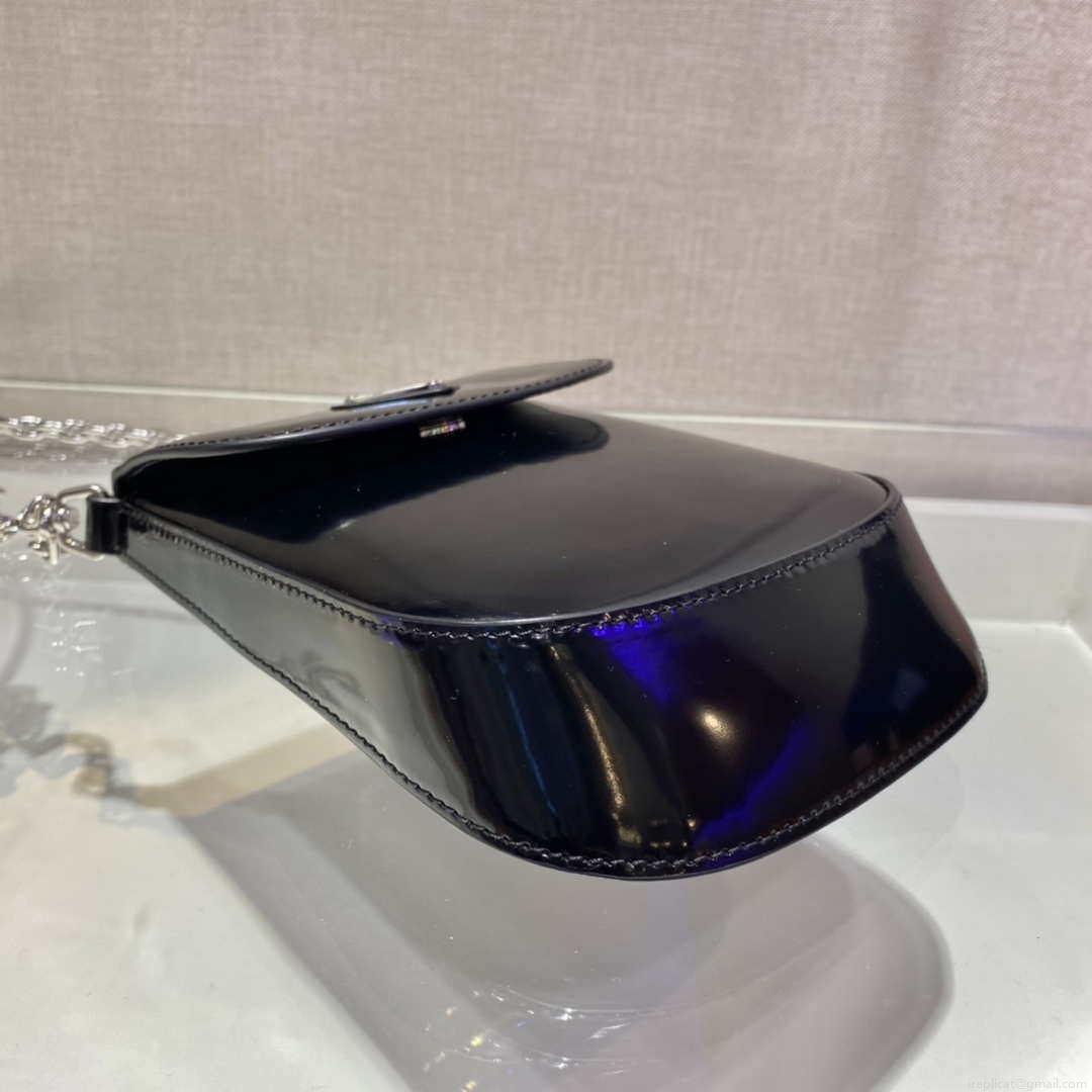 Prada 1BH185 Mini Cleo BRUSHED Leather Black