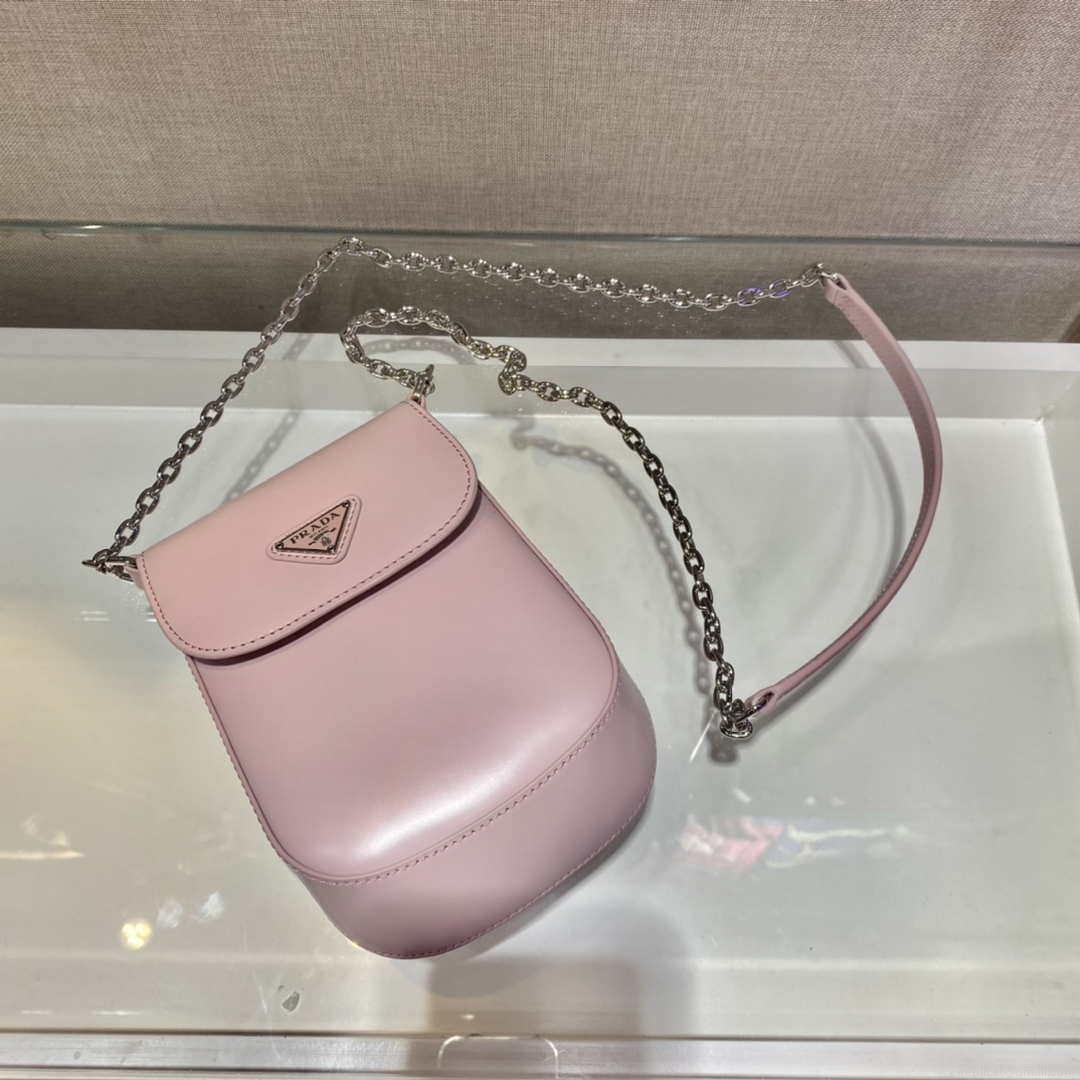 Prada 1BH185 Mini Cleo BRUSHED Leather Pink