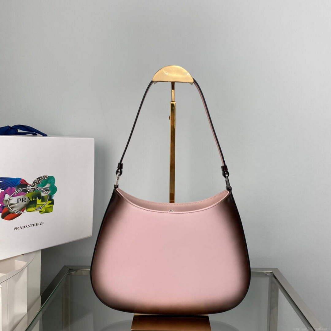 Prada 1BC499 Cleo brushed Gradient leather shoulder bag Pink