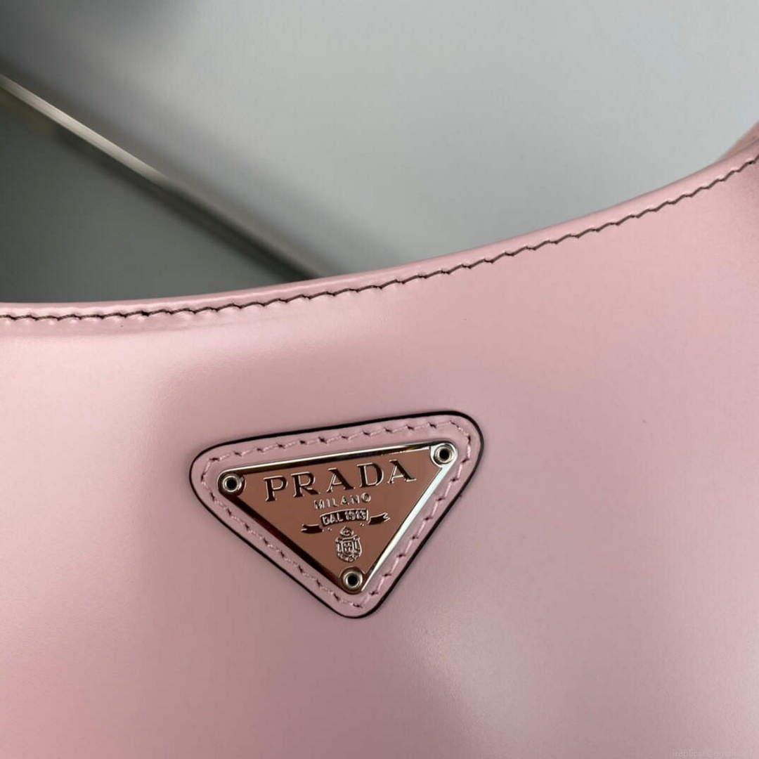 Prada 1BC499 Cleo brushed Gradient leather shoulder bag Pink