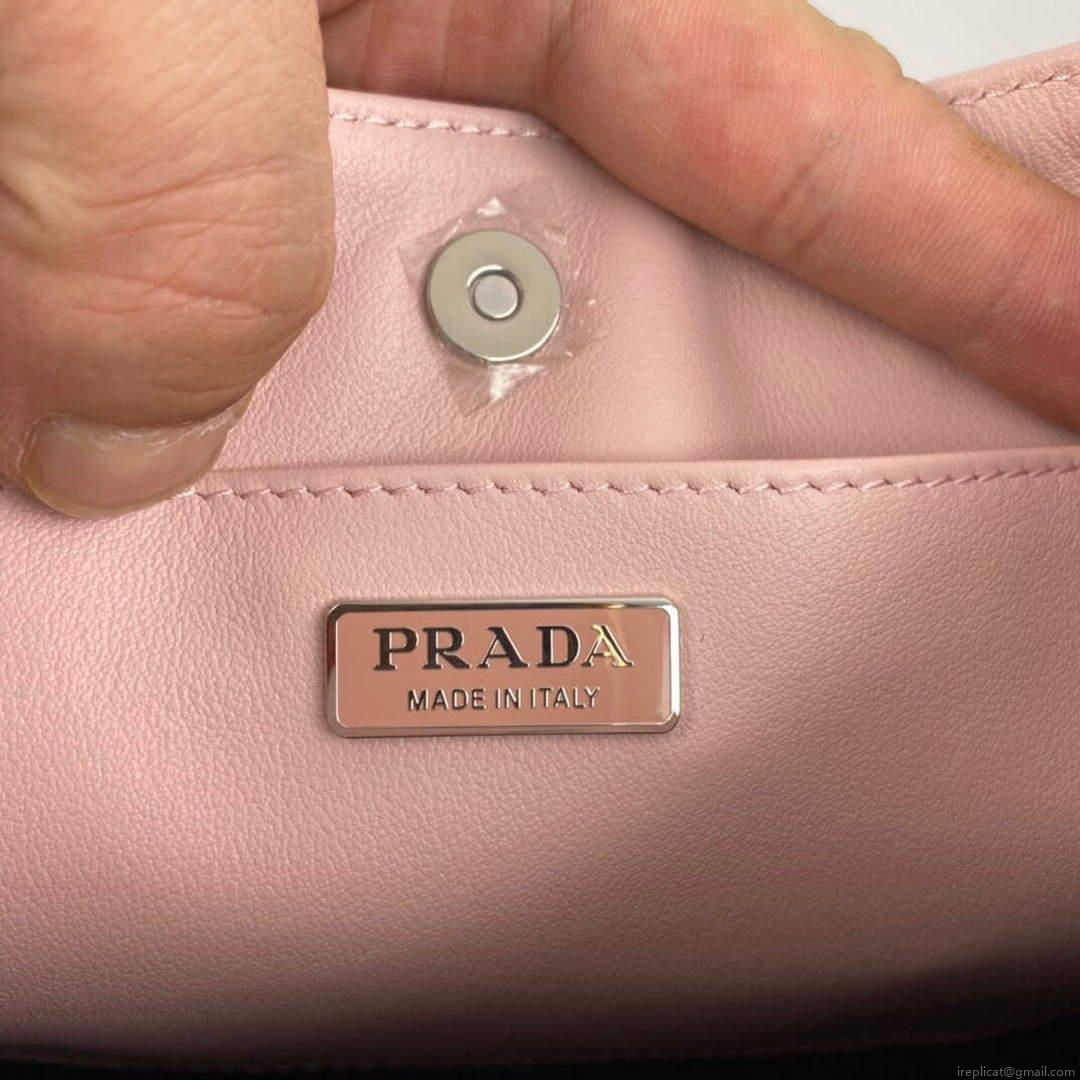 Prada 1BC499 Cleo brushed Gradient leather shoulder bag Pink