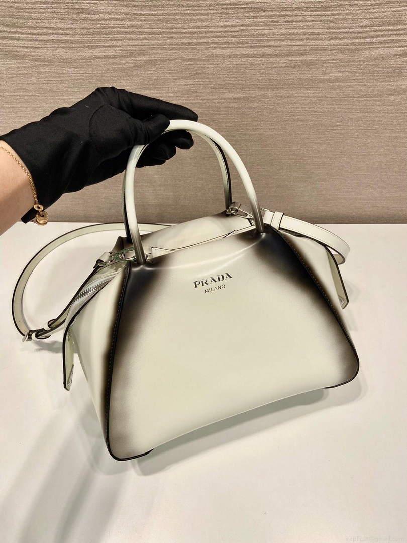 Prada 1BA366 Small brushed leather Prada Supernova handbag White