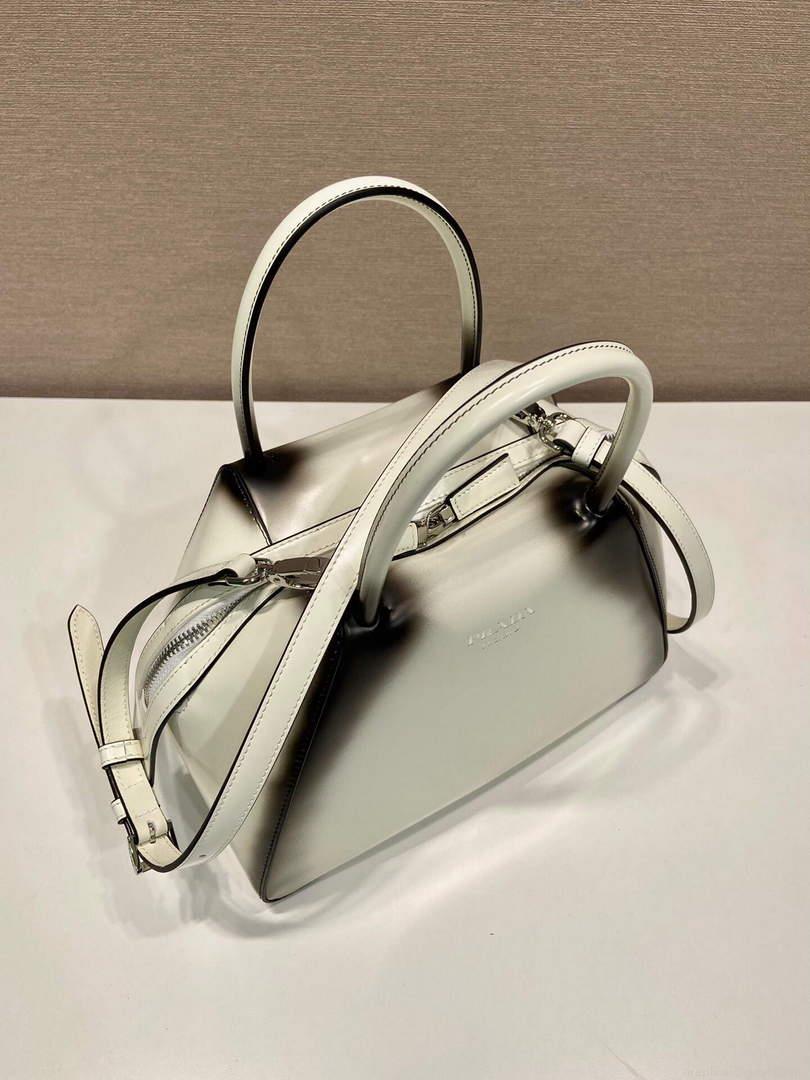 Prada 1BA366 Small brushed leather Prada Supernova handbag White