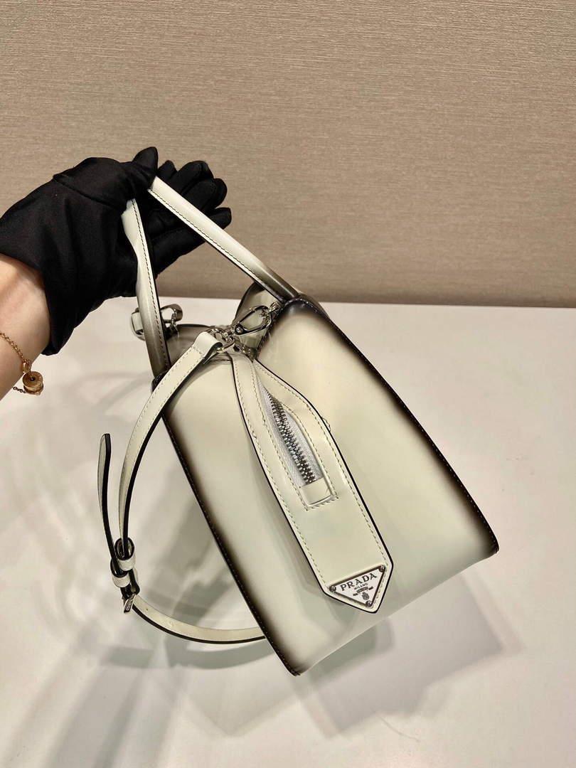 Prada 1BA366 Small brushed leather Prada Supernova handbag White